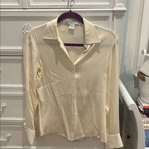 Brooks brothers Cream Button Down silk Shirt
